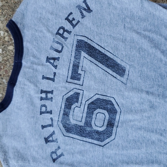 Polo Ralph Lauren Grey Blue Logo T-Shirt Youth S 8 67 Casual Tee - Picture 5 of 5